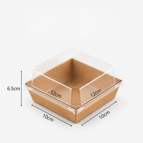 Square Paper Tray with Clear Lid for Hamburgers