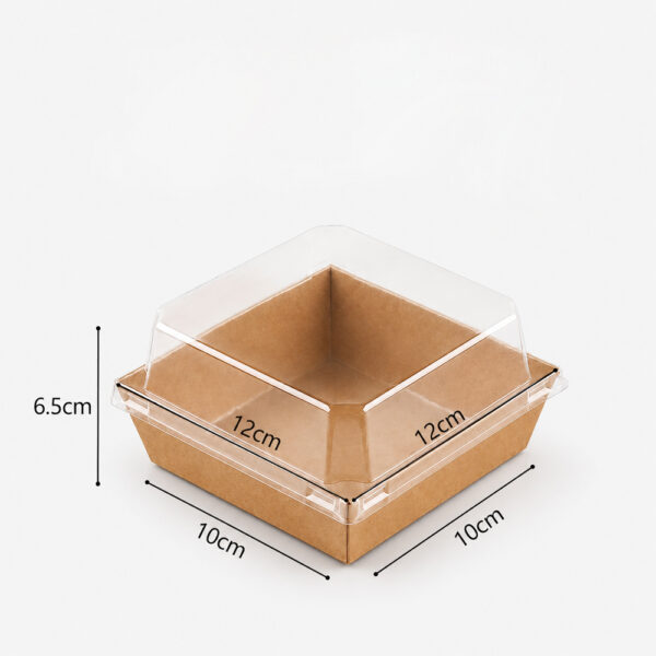 Square Paper Tray with Clear Lid for Hamburgers