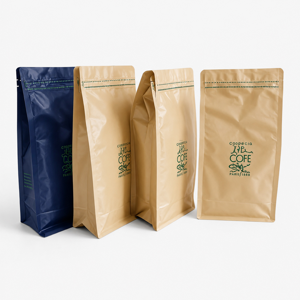 Stand Up Paper Bag with Zipper for Coffee Packaging