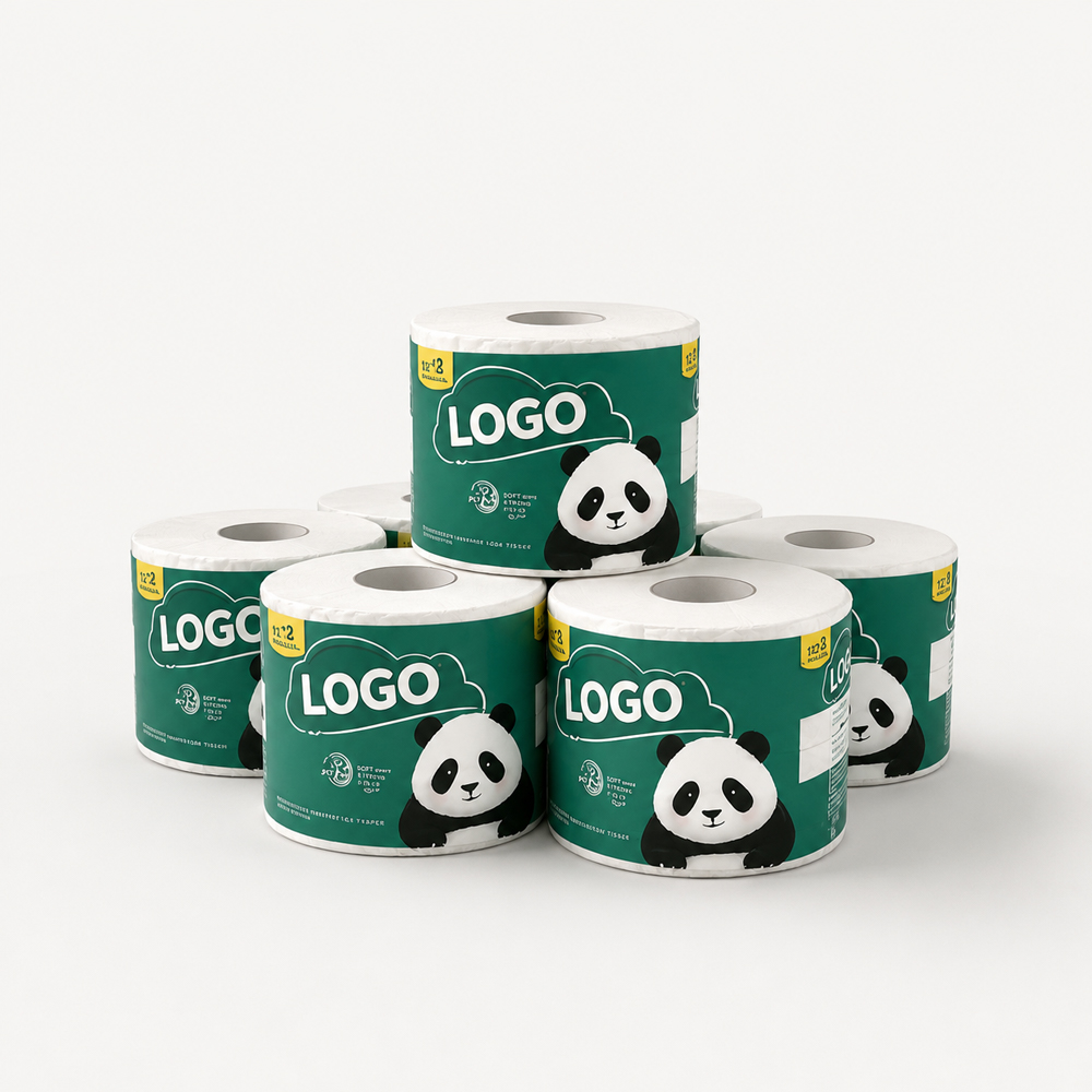 Toilet Paper Rolls in Custom Printed Retail Packs