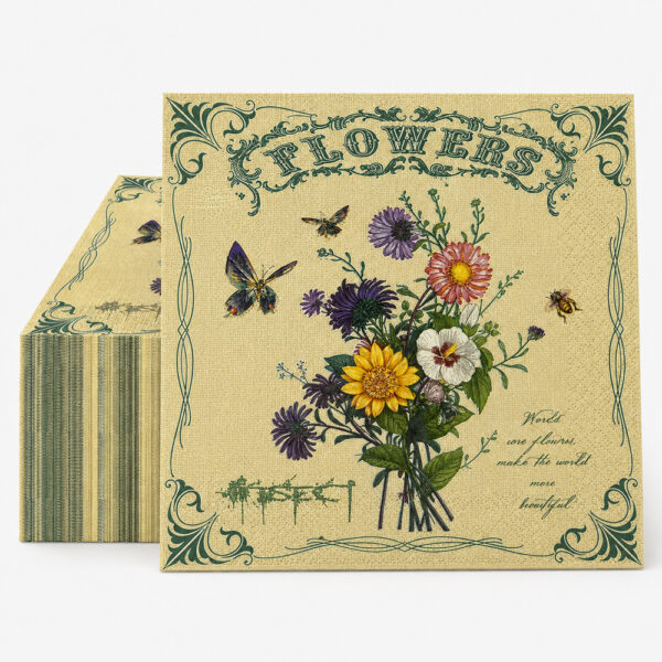 Vintage Floral Printed Paper Napkin for Catering