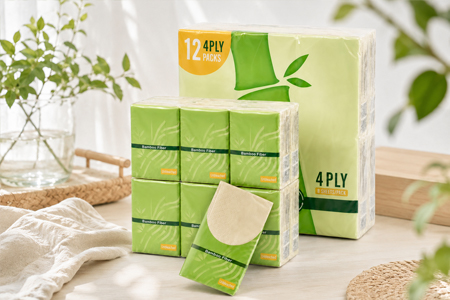 Virgin wood pulp tissue sheets for portable pocket packs