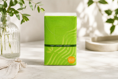 Virgin wood pulp tissue sheets for portable pocket packs