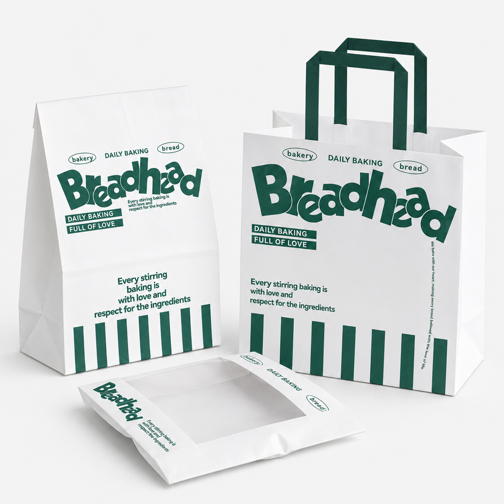 White Bakery Paper Bags for Bread and Pastry Packaging