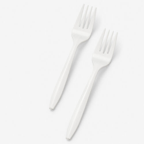 White Disposable Forks for Foodservice Catering
