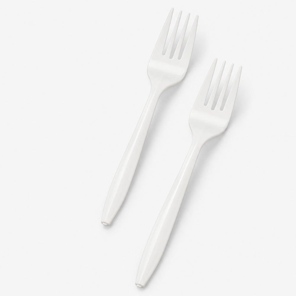 White Disposable Forks for Foodservice Catering