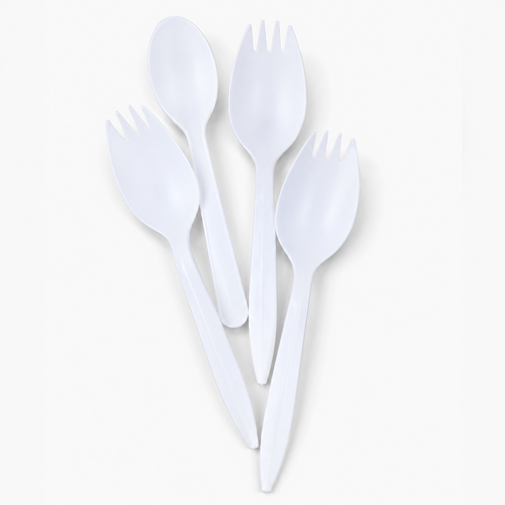 White Disposable Spork for Catering Meals