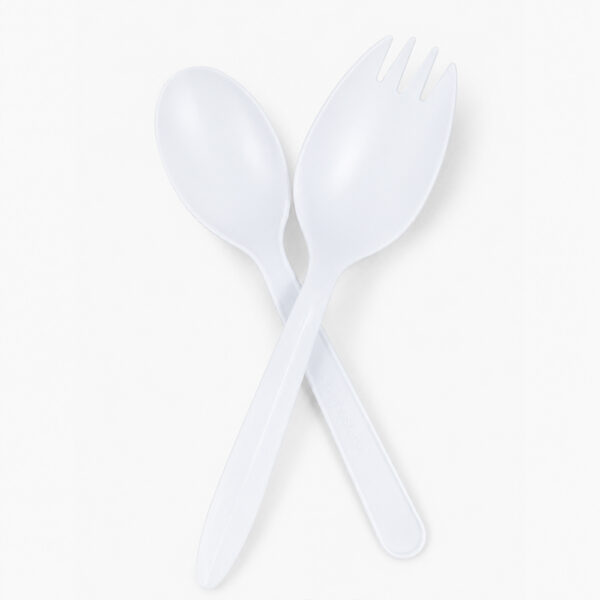White Disposable Spork for Catering Meals White Disposable Spork for Catering Meals