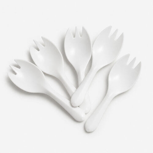 White Disposable Spork for Takeaway Meal Service White Disposable Spork for Takeaway Meal Service