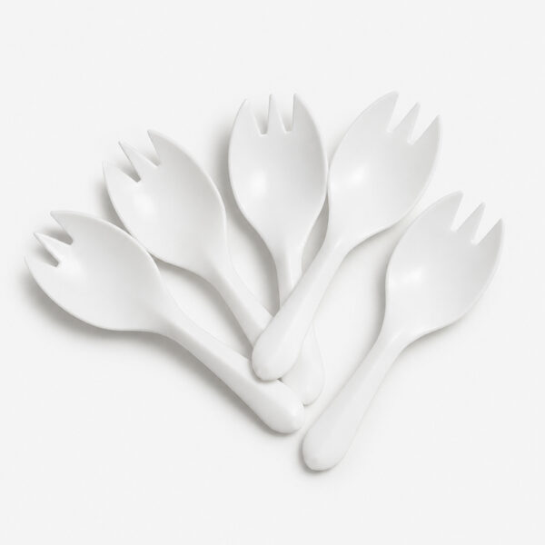 White Disposable Spork for Takeaway Meal Service