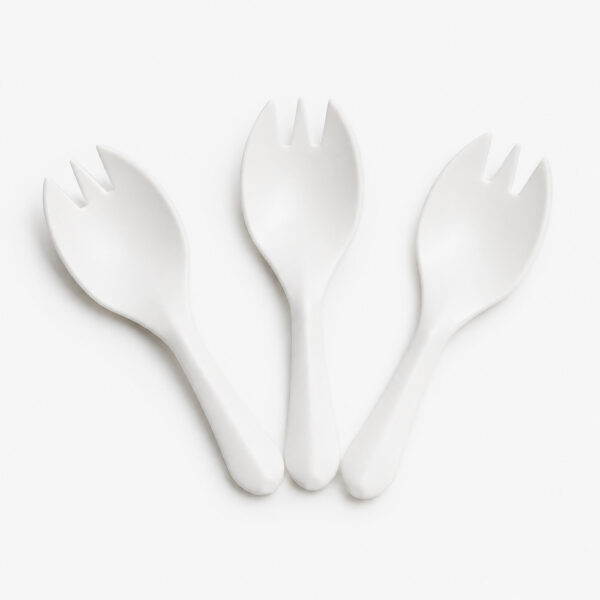 White Disposable Spork for Takeaway Meal Service