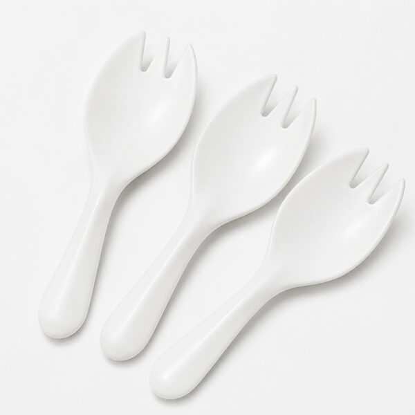 White Disposable Spork for Takeaway Meal Service