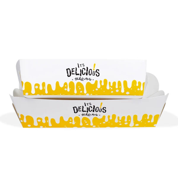 White Paper Food Tray for Takeaway Snacks