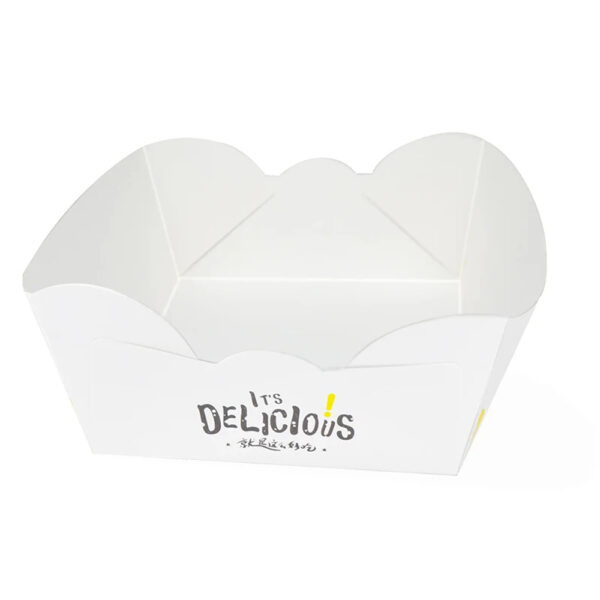 White Paper Food Tray for Takeaway Snacks