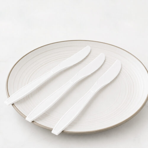 White Plastic Knives for Catering and Takeaway