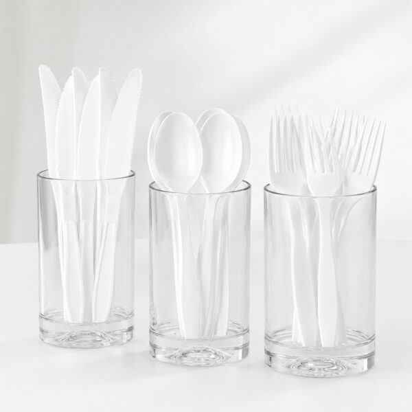 White Plastic Knives for Catering and Takeaway