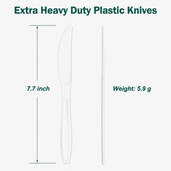 White Plastic Knives for Catering and Takeaway