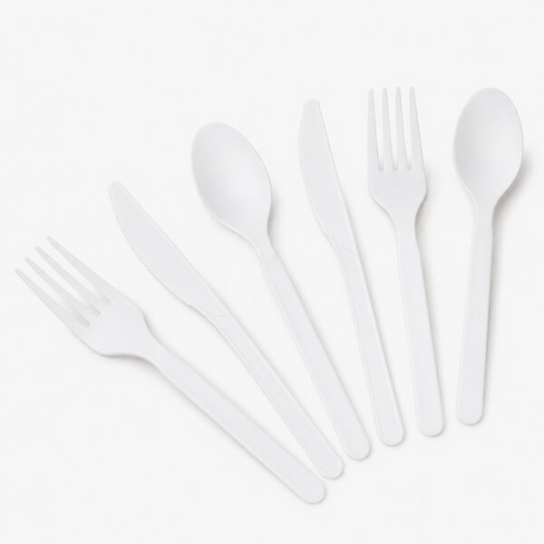 White Wrapped Disposable Cutlery Set for Catering White Wrapped Disposable Cutlery Set for Catering
