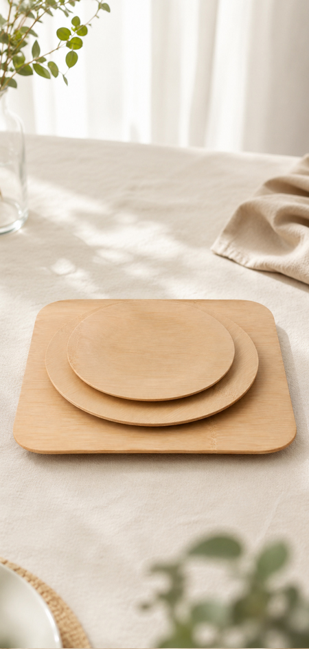 Wholesale disposable bamboo plates for restaurants and caterers