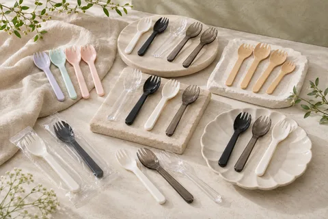 Wholesale disposable sporks for takeaway and catering supply