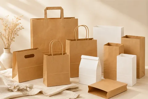 Wholesale paper bags for takeaway and retail packaging