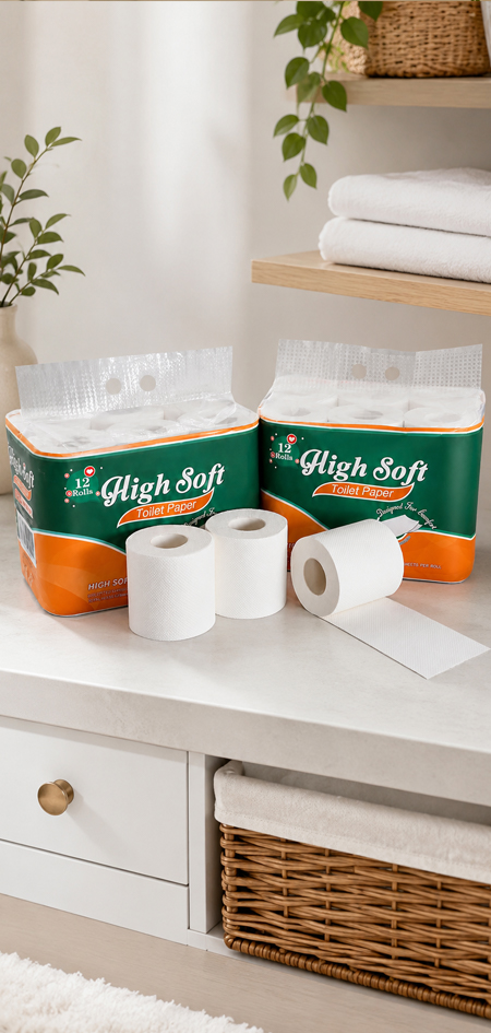 Wholesale toilet tissue with private-label packaging