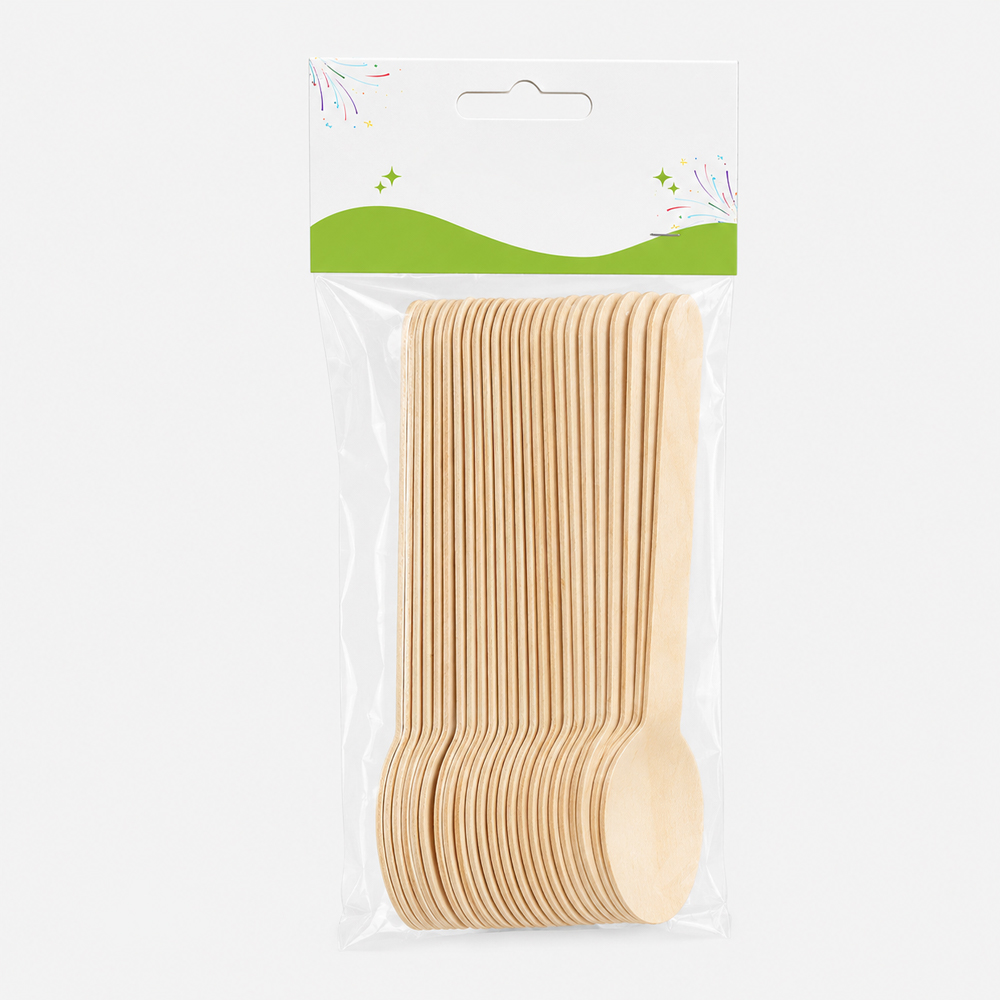 Wood Spoon with Retail and Individual Wrap Packs