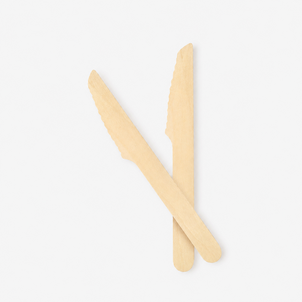 Wooden Serrated Disposable Knife for Catering