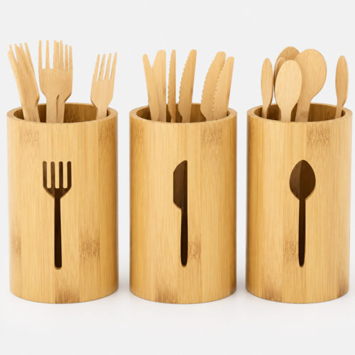 Wrapped Bamboo Cutlery Set for Takeaway Meals