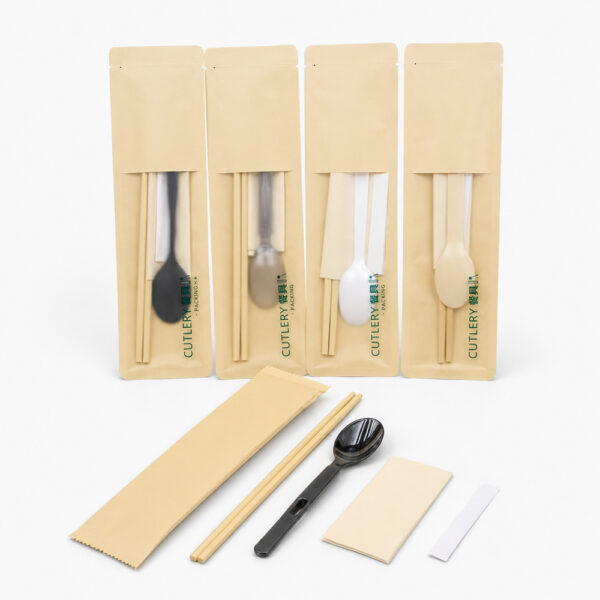 Wrapped Bamboo-Style Chopstick and Spoon Set