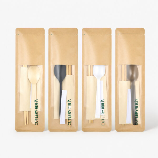 Wrapped Bamboo-Style Chopstick and Spoon Set
