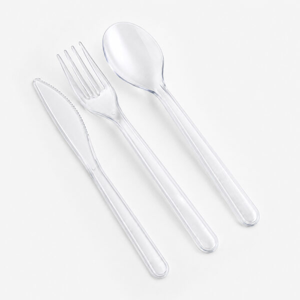 Wrapped Clear Disposable Cutlery Set for Takeout Wrapped Clear Disposable Cutlery Set for Takeout