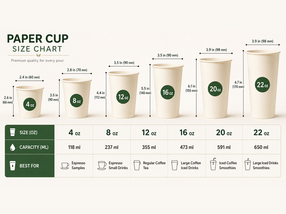 How Many Ounces in a Cup 8–32 oz Disposable Cup Size Guide