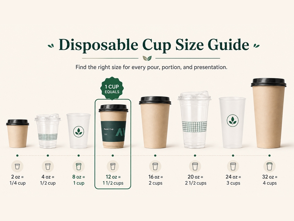 How Many Ounces in a Cup 8–32 oz Disposable Cup Size Guide
