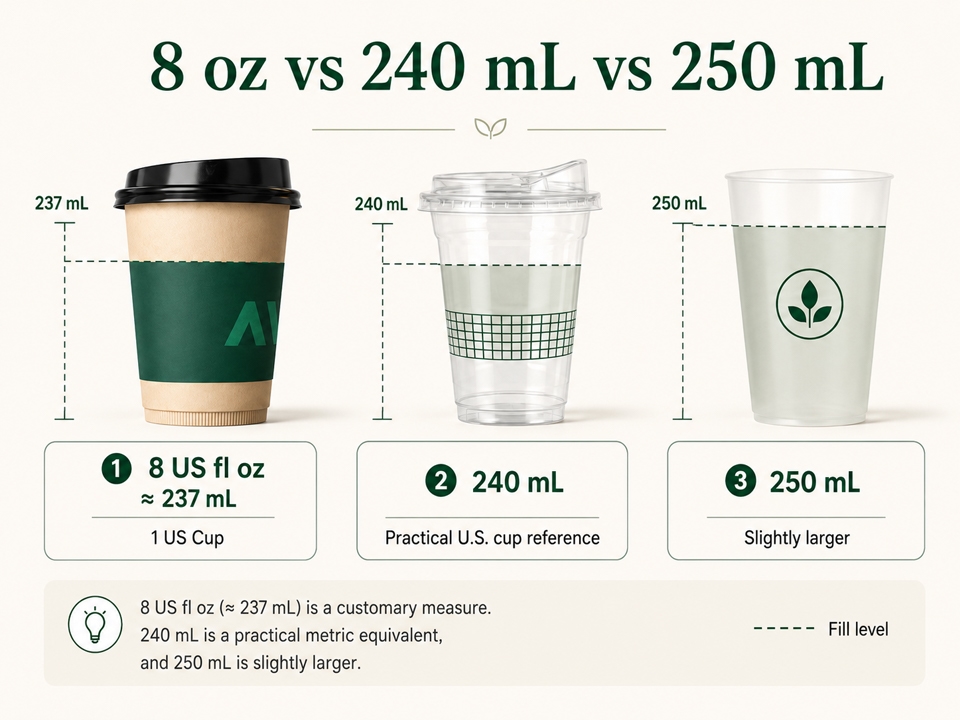 How Many Ounces in a Cup 8–32 oz Disposable Cup Size Guide